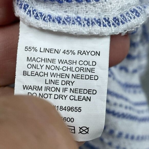 Briggs Women’s Striped Linen Blend Midi Dress With Tie Waist d0115 - Picture 5 of 6